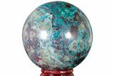 Polished Malachite & Chrysocolla Sphere - Peru #211060-1